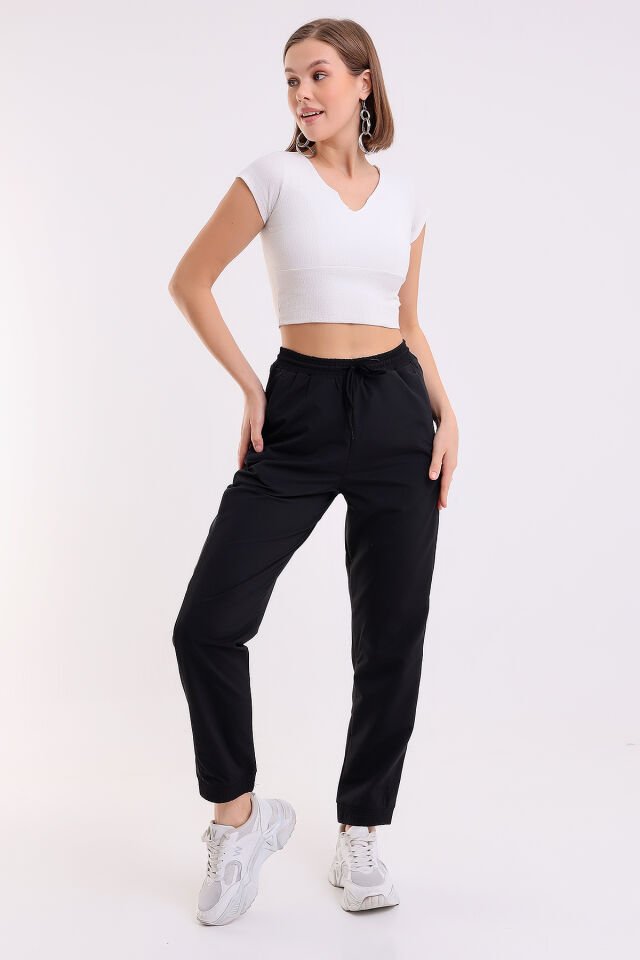 EŞOFMAN ALTI LİKRALI CABRİO KUMAŞ /UNİSEX /  LYCRA TRACK PANTS CONVERTIBLE FABRIC FOR WOMEN AND MEN XXL - SİYAH
