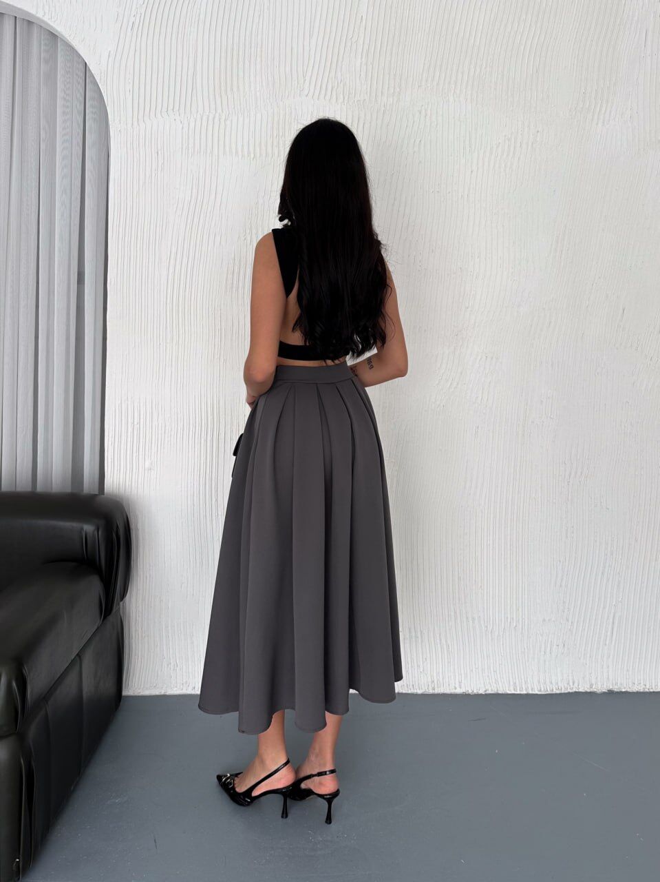 PİLELİ UZUN ETEK 91 CM TAM BOY / GÜNLÜK UZUN ETEK PİLELİ A KESİM