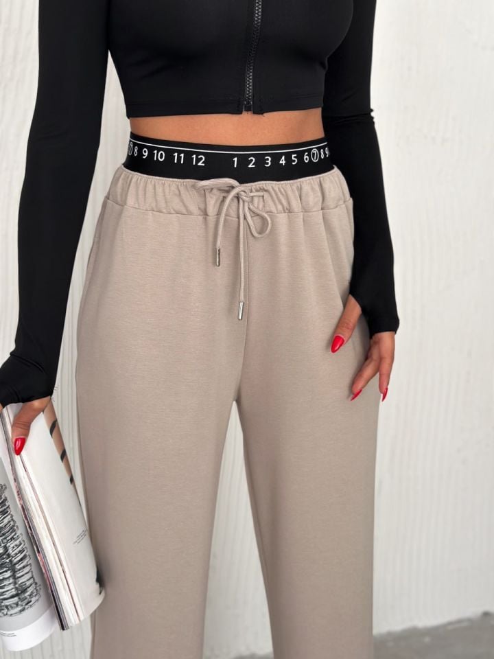 BAXER BEL EŞOFMAN ALTI GENİŞ PAÇA /ELASTIC WAIST DETAIL TRACKPOT BOTTOM WIDE LEG XL - BEJ