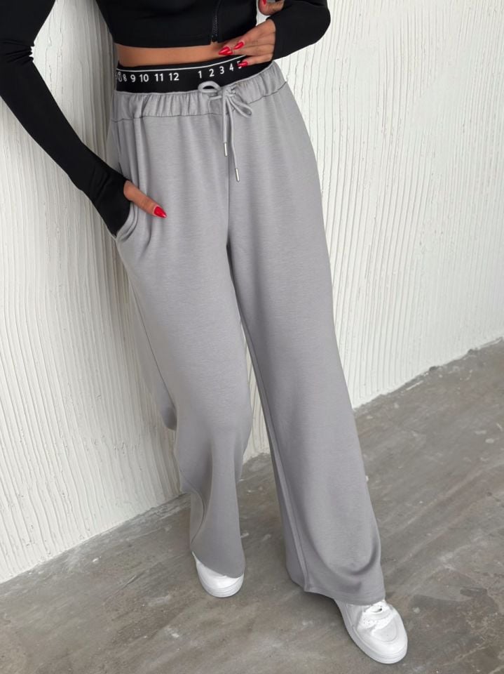 BAXER BEL EŞOFMAN ALTI GENİŞ PAÇA /ELASTIC WAIST DETAIL TRACKPOT BOTTOM WIDE LEG XL - GRİ
