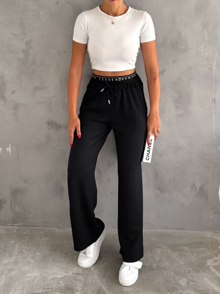 BAXER BEL EŞOFMAN ALTI GENİŞ PAÇA /ELASTIC WAIST DETAIL TRACKPOT BOTTOM WIDE LEG XL - SİYAH