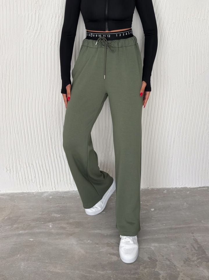 BAXER BEL EŞOFMAN ALTI GENİŞ PAÇA /ELASTIC WAIST DETAIL TRACKPOT BOTTOM WIDE LEG XL - HAKİ
