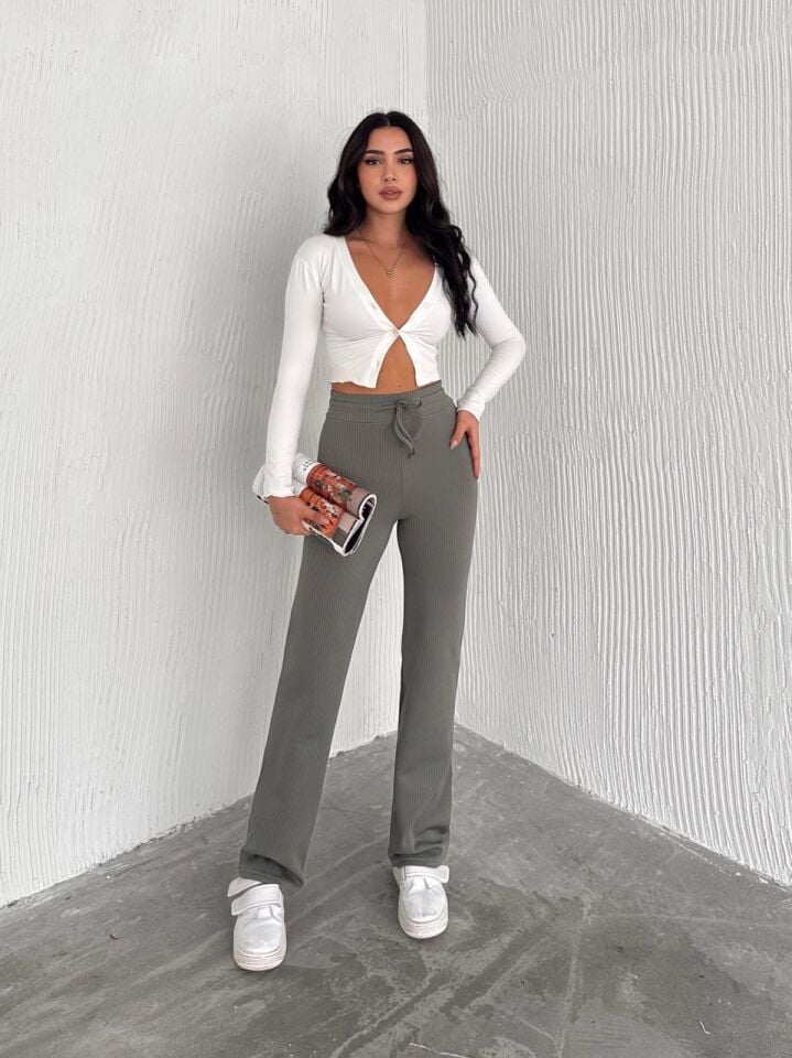 Fitilli Günlük Comfortable Pantolon-eşofman-içi Şardonlu XL - yeşil