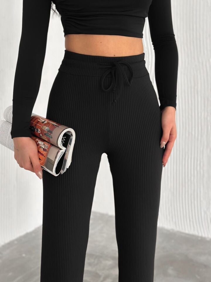Fitilli Günlük Comfortable Pantolon-eşofman-içi Şardonlu XL - SİYAH