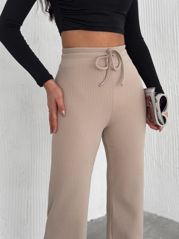 Fitilli Günlük Comfortable Pantolon-eşofman-içi Şardonlu XL - BEJ