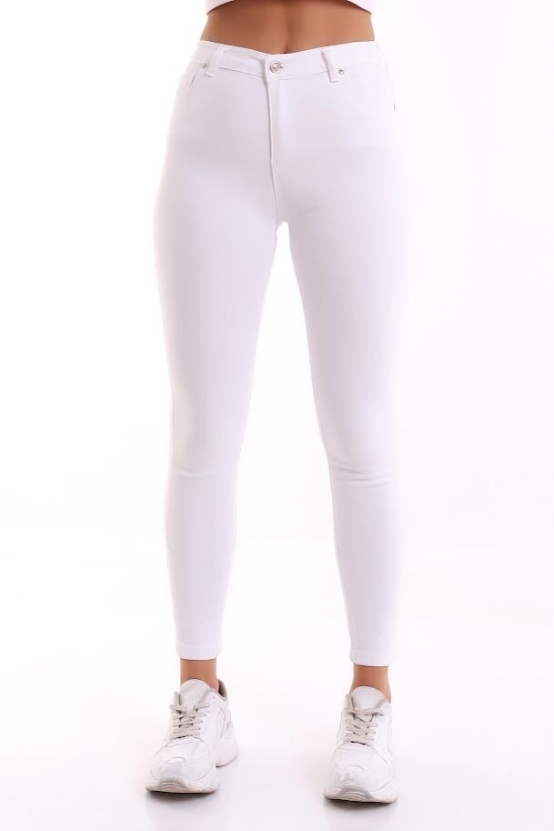 POWER LİKRA SKİNNY JEAN PANTOLON XS - BEYAZ