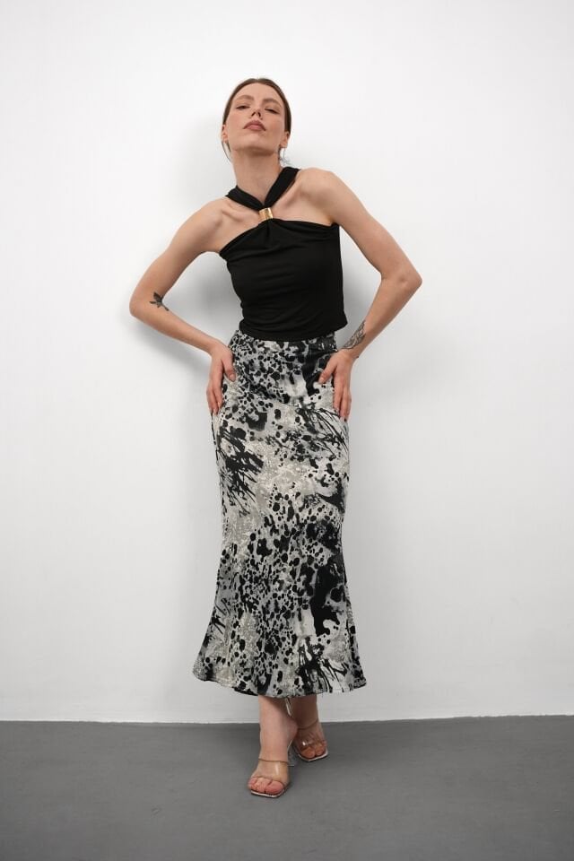 DESENLİ SATEN ETEK - SATEN ETEK - UZUN ETEK / KOD ÇOKRENKLİ 2XL - KOD-9 SOFT