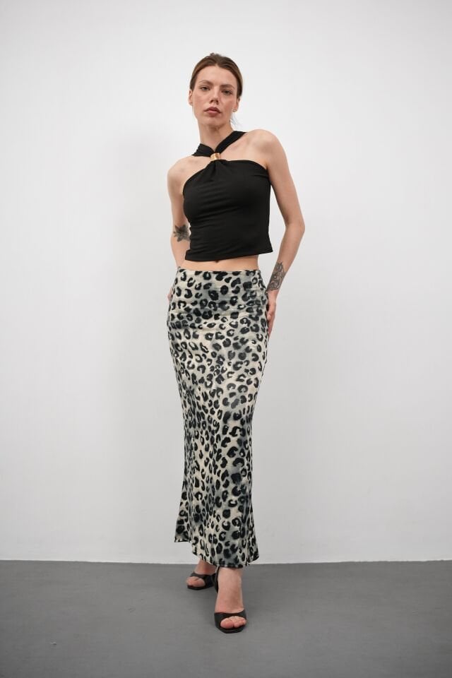DESENLİ SATEN ETEK - SATEN ETEK - UZUN ETEK / KOD ÇOKRENKLİ 2XL - KOD-7 LEOPAR