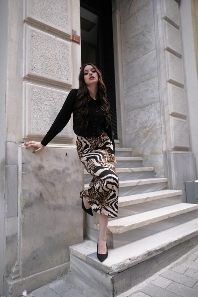 DESENLİ SATEN ETEK - SATEN ETEK - UZUN ETEK / KOD ÇOKRENKLİ L - KOD-14