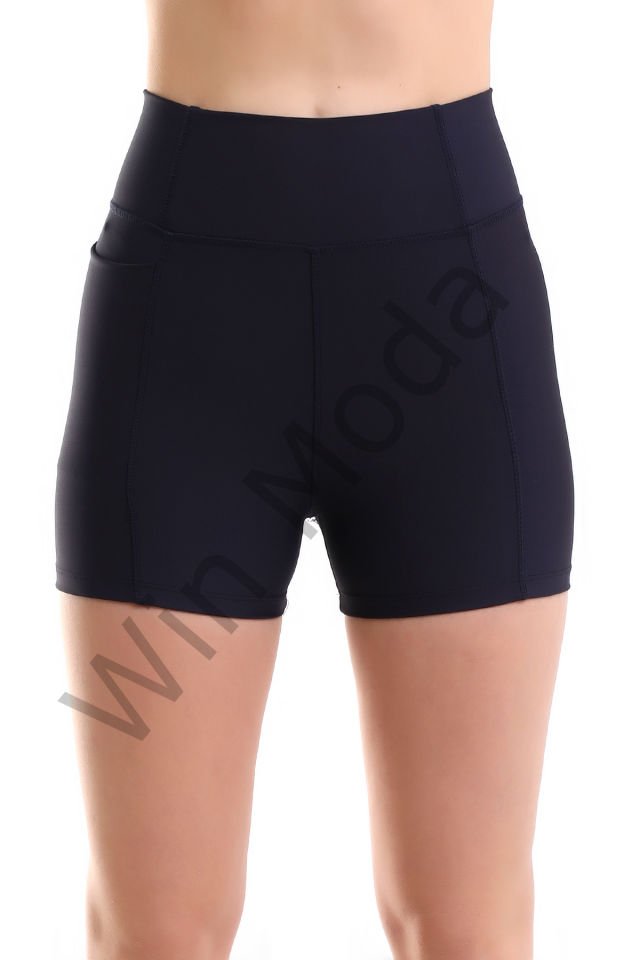 KADIN CEPLİ TAYT ŞORT  KORSE KUMAŞ SIKILAŞTIRICI ŞORT TAYT /SPORTS TIGHTS SHORTS XL - Antrasit