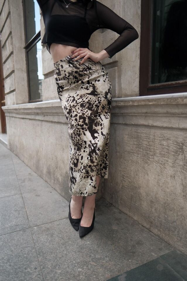 DESENLİ SATEN ETEK - SATEN ETEK - UZUN ETEK / KOD ÇOKRENKLİ 2XL - KOD-16