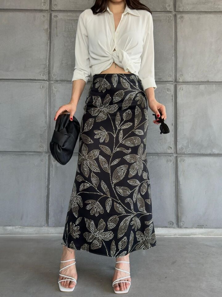 DESENLİ SATEN ETEK - SATEN ETEK - UZUN ETEK / KOD ÇOKRENKLİ 2XL - KOD-24