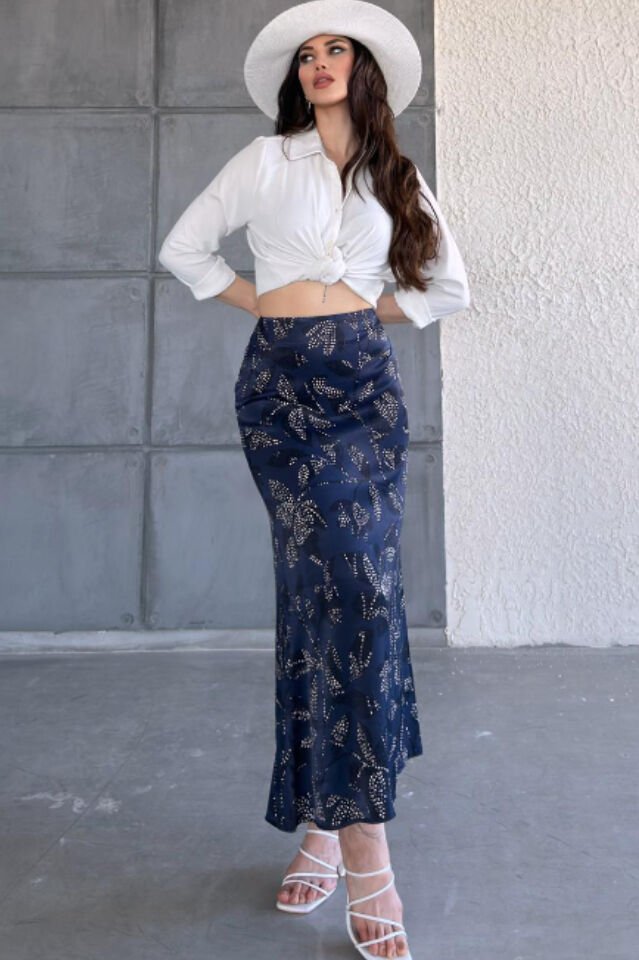 DESENLİ SATEN ETEK - SATEN ETEK - UZUN ETEK / KOD ÇOKRENKLİ 2XL - KOD-25