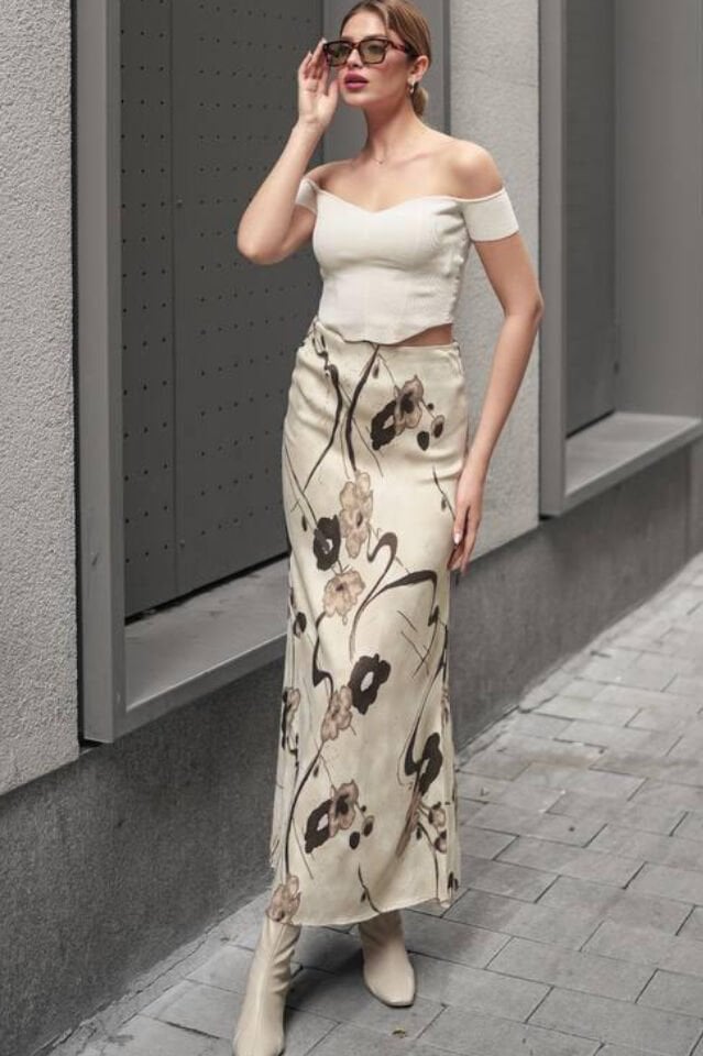 DESENLİ SATEN ETEK - SATEN ETEK - UZUN ETEK / KOD ÇOKRENKLİ 3XL - KOD-20