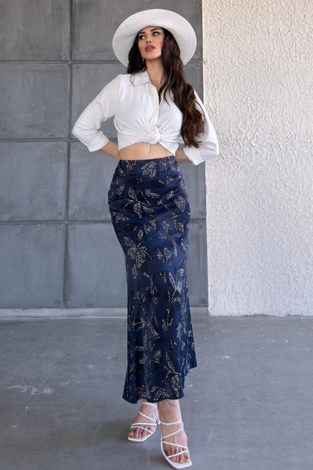 DESENLİ SATEN ETEK - SATEN ETEK - UZUN ETEK / KOD ÇOKRENKLİ 3XL - KOD-25