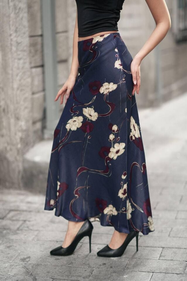 DESENLİ SATEN ETEK - SATEN ETEK - UZUN ETEK / KOD ÇOKRENKLİ 3XL - KOD-22