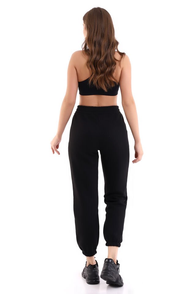 JOGGER 3 İPLİK EŞOFMAN ALTI İÇİ ŞARDONLU KALIN KUMAŞ XL - SİYAH