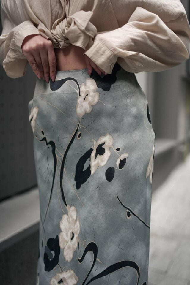 DESENLİ SATEN ETEK - SATEN ETEK - UZUN ETEK / KOD ÇOKRENKLİ L - KOD-19