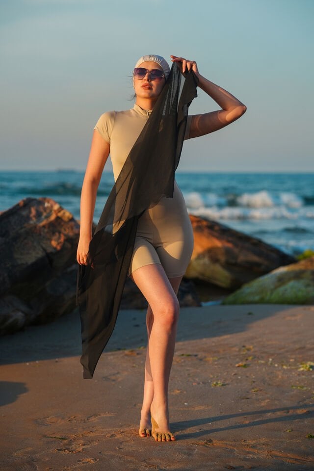 BONELİ KISA TULUM MAYO / HAVUZ DENİZ MAYO TULUM / TAYT TULUM MAYO 2XL - BEJ