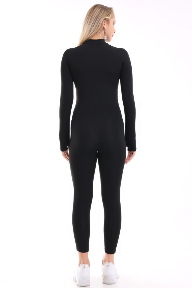 TULUM TAM BOY / WOMEN'S LONG JUMPSUIT MODEL SİYAH - L