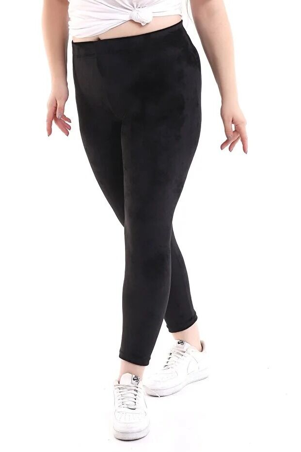 Kadın Kadife Battal Toparlayıcılı Tayt 1719-B 4XL