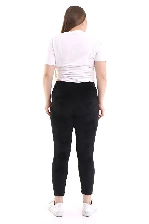Kadın Kadife Battal Toparlayıcılı Tayt 1719-B 4XL