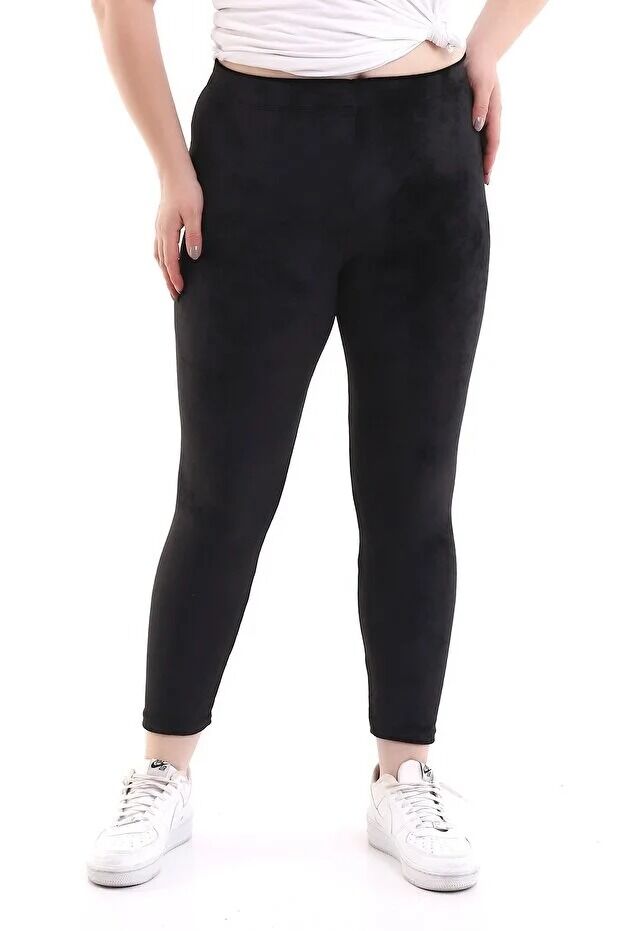 Kadın Kadife Battal Toparlayıcılı Tayt 1719-B 4XL