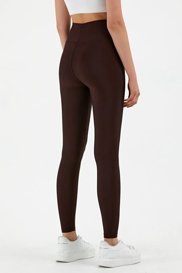 Kadın Pushup Kahve Rengi Sıkıştırıcı Tayt XL - SİYAH