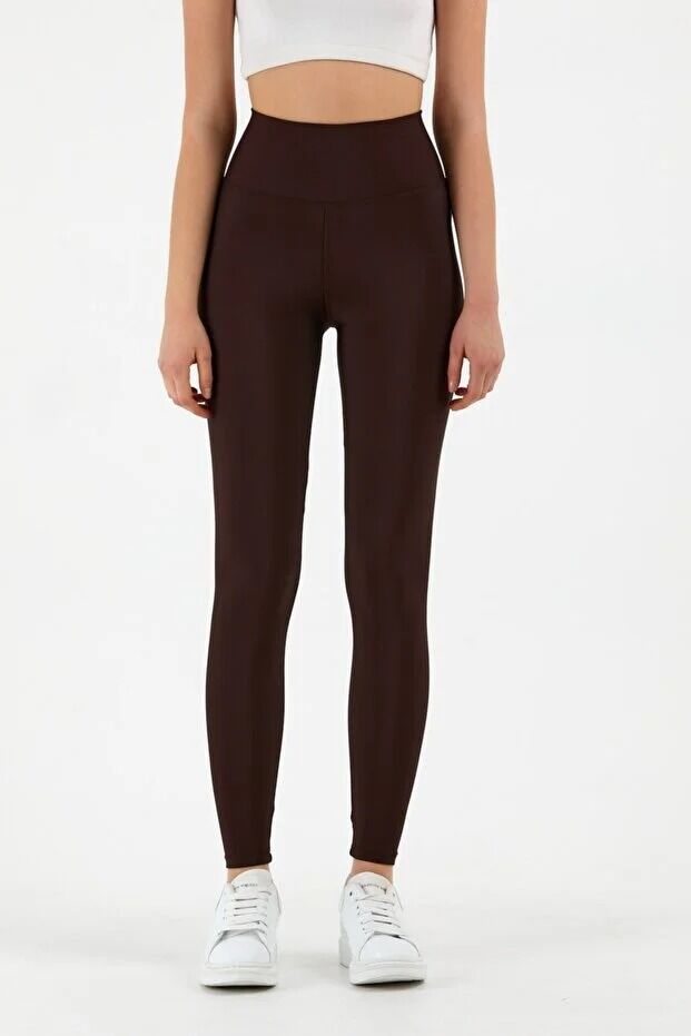 Kadın Pushup Kahve Rengi Sıkıştırıcı Tayt XL - SİYAH