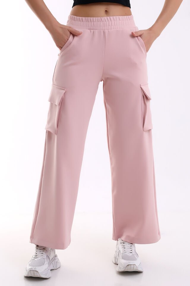 Kadın Scuba Kargo Cepli Pantolon XS - PEMBE