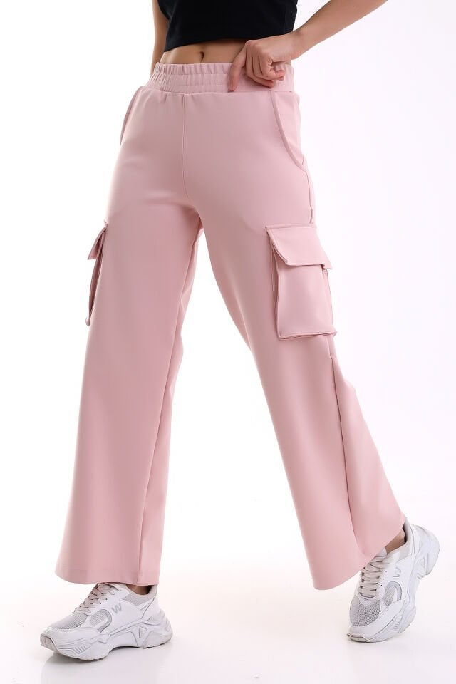 Kadın Scuba Kargo Cepli Pantolon XS - PEMBE