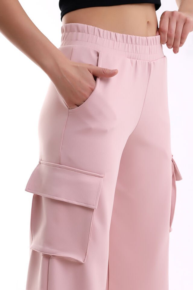 Kadın Scuba Kargo Cepli Pantolon XS - PEMBE