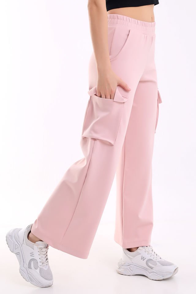 Kadın Scuba Kargo Cepli Pantolon M - PEMBE