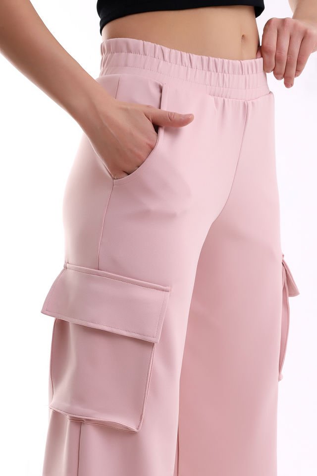 Kadın Scuba Kargo Cepli Pantolon M - PEMBE