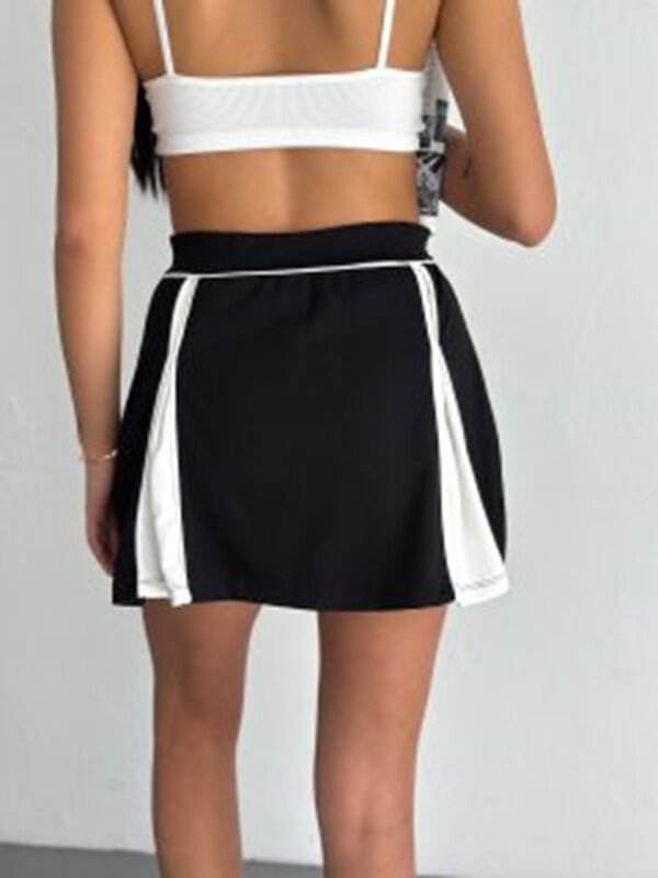 GARNİLİ ETEK - İÇDEN ŞORTLU ETEK - SPOR YADA GÜNLÜK KULLANIM ETEK M - SİYAH