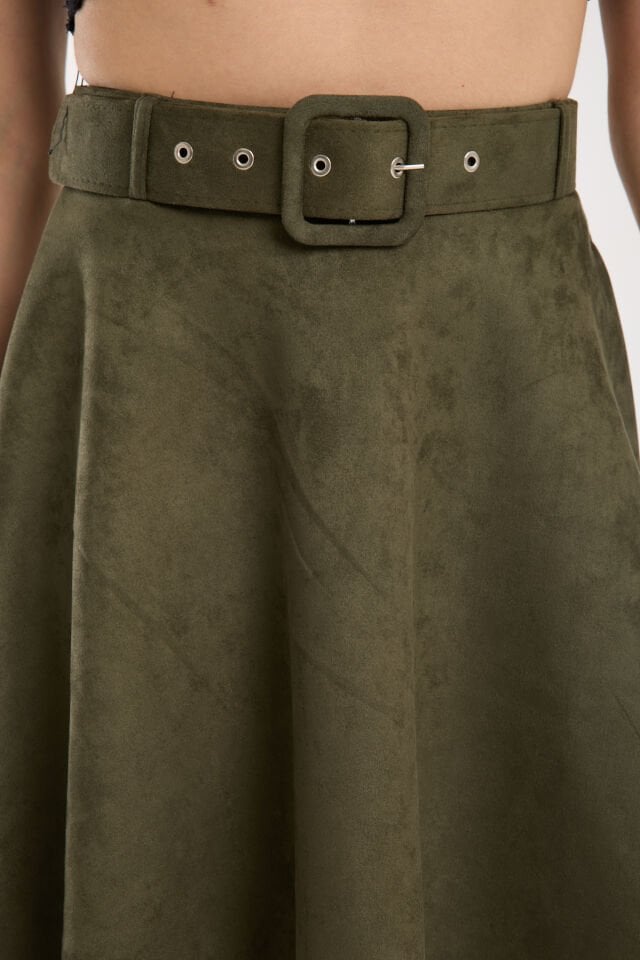 KLOŞ SÜET ETEK KEMERLİ / SUEDE SKIRT
