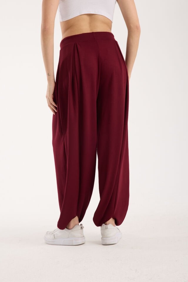 KADIN ŞALVAR PANTOLON 4 MEVSİM KULLANILABİLİR /ŞALVAR PANTOLON XL - BORDO