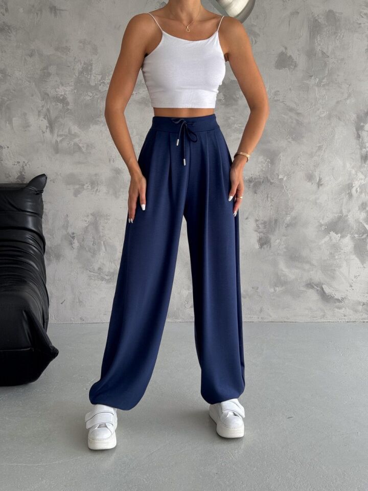 Kadın 4'Mevsim Kullanıla Bilir Şalvar Pantolon 2342 S - LACİVERT