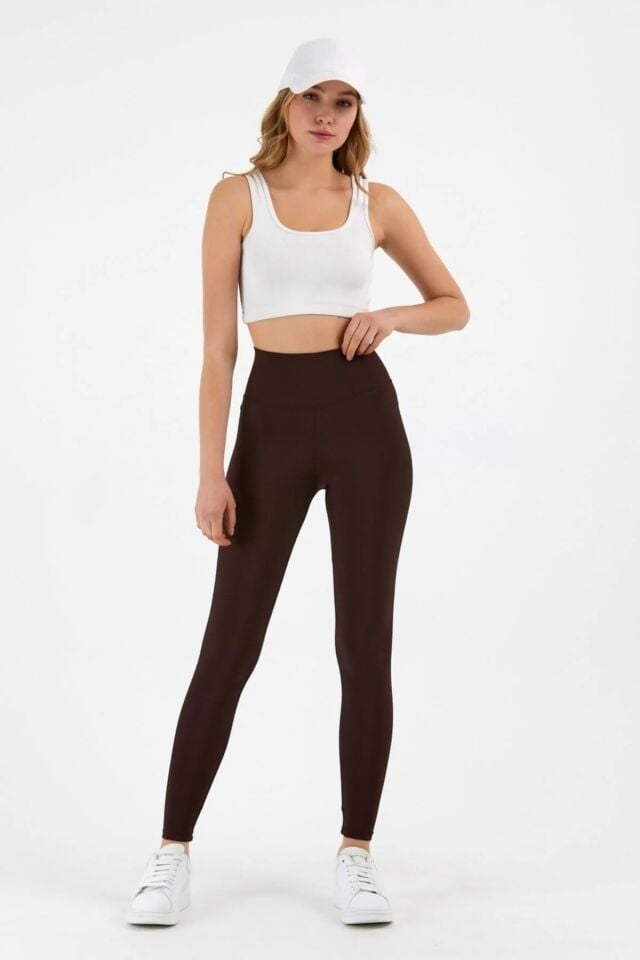 Kadın Pushup Kahve Rengi Sıkıştırıcı Tayt M - ACI KAHVE