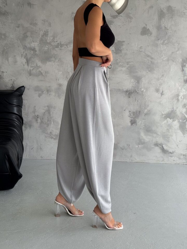 KADIN ŞALVAR PANTOLON 4 MEVSİM KULLANILABİLİR /ŞALVAR PANTOLON XL - AÇIK GRİ