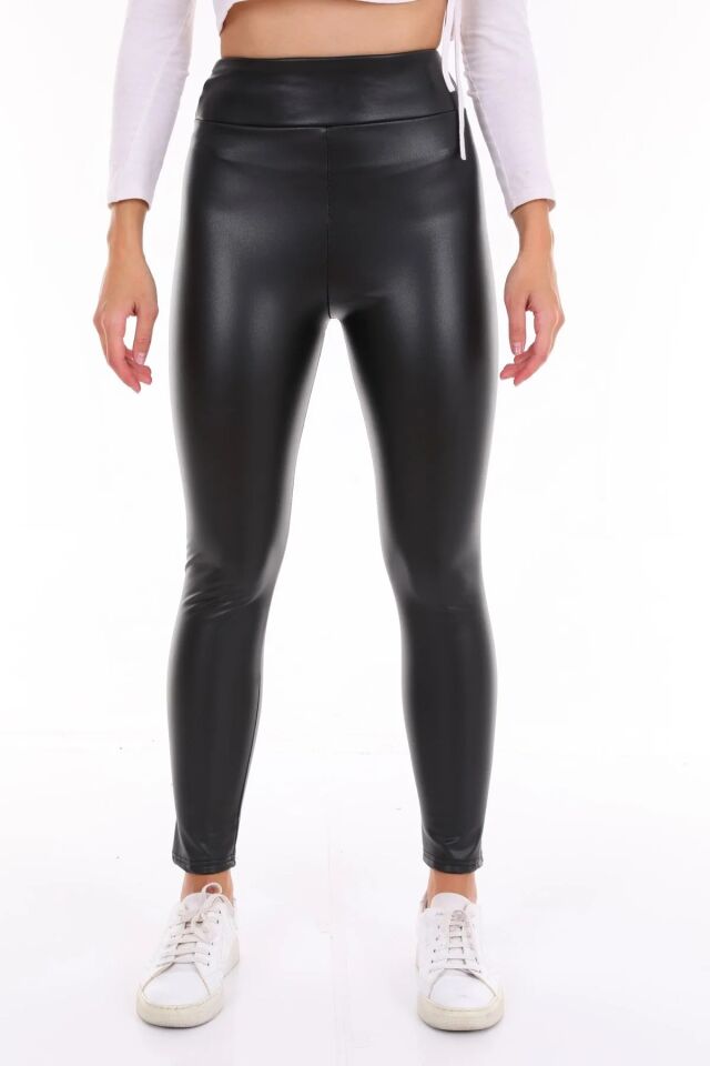 Kadın Suni Deri Tayt 1487 S - SİYAH