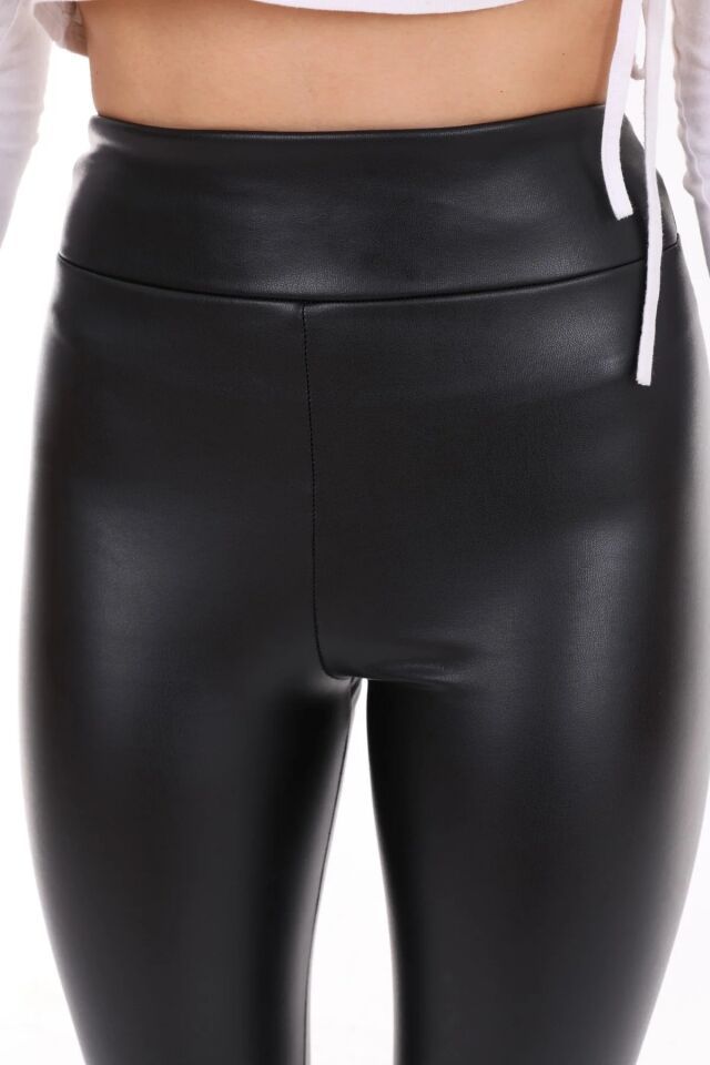 Kadın Suni Deri Tayt 1487 M - SİYAH