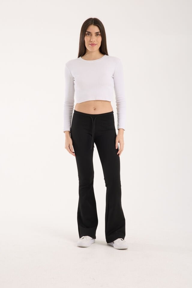 Kadın Düşük Bel Bağcıklı İspanyol Pantolon -WM1516