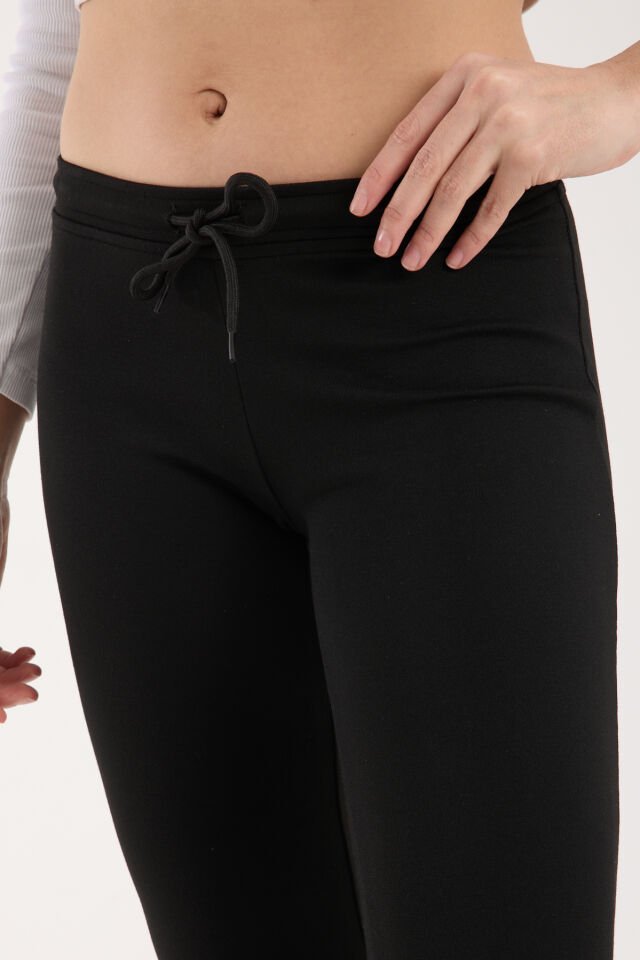 Kadın Düşük Bel Bağcıklı İspanyol Pantolon -WM1516 XS