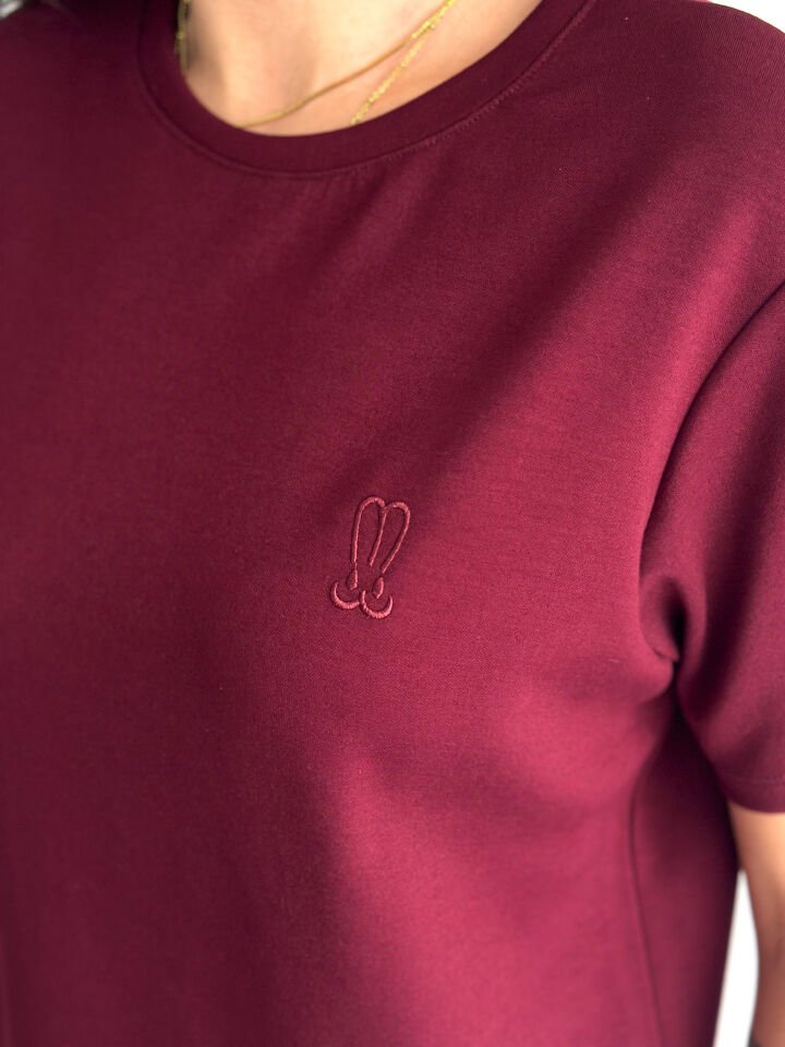 Kadın Tavşan NakışlıGünlük Kullanıma Uygun Şortlu Takım 2463 M - BORDO