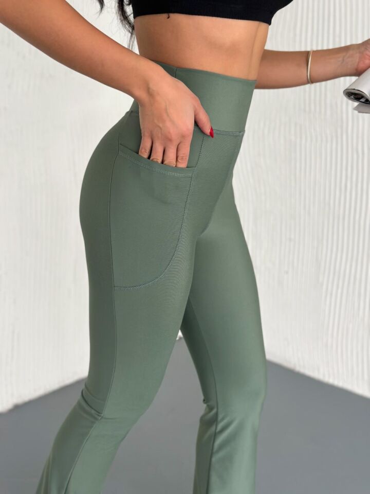 Kadın Günlük ve Spor İspanyol Tayt Pantolon M - YEŞİL