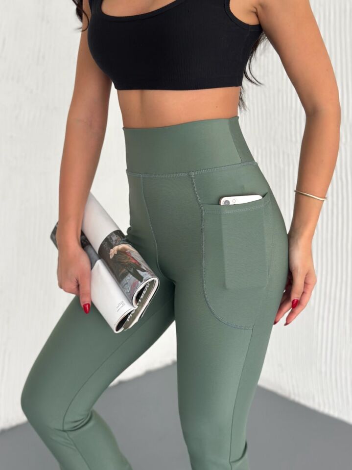 Kadın Günlük ve Spor İspanyol Tayt Pantolon XL - YEŞİL