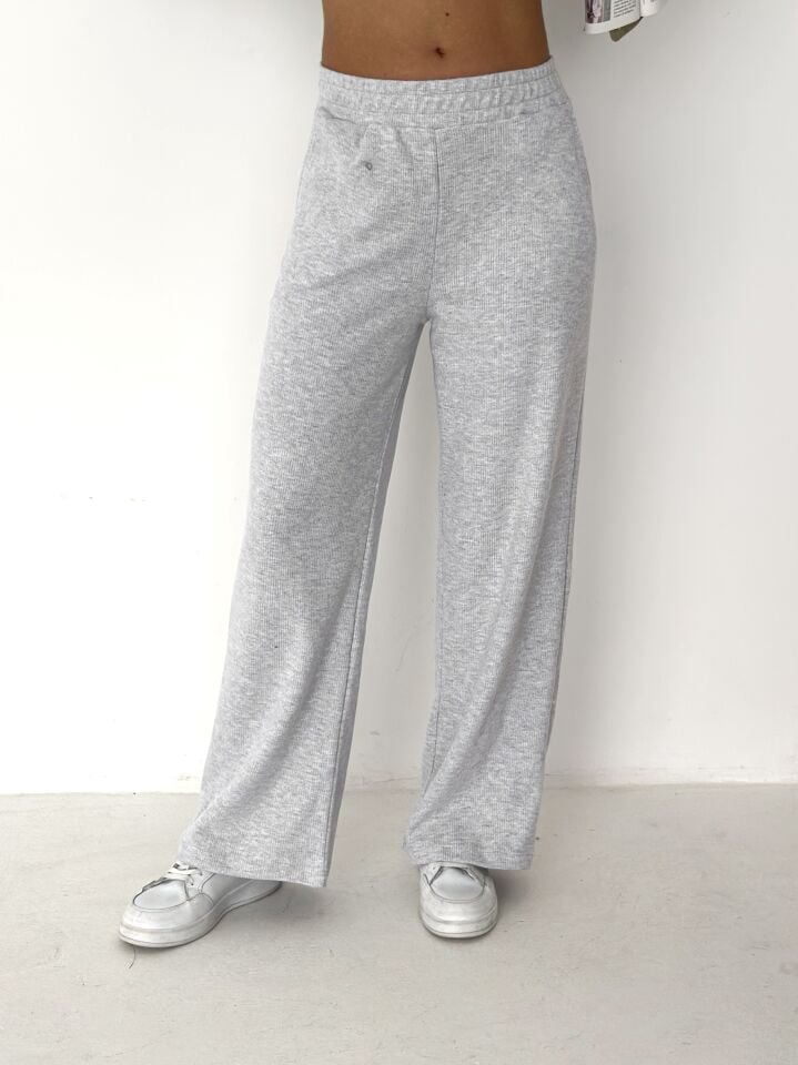 Selanik Kumaş Eşofman Takımı Kadın | Knit Tracksuit Women | Fermuarlı Rahat Fit Set XL - GRİ