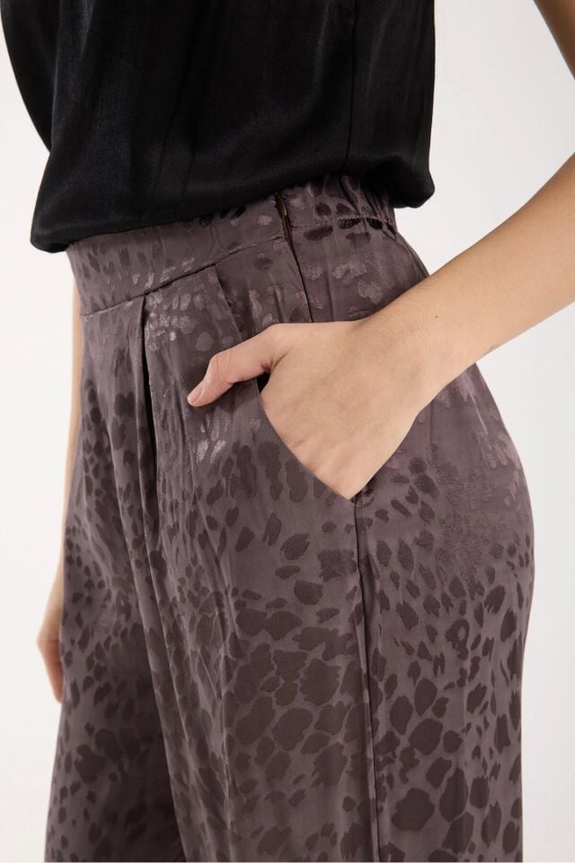 Kadın Günlük Baggy Pantolon ve Dokulu Salaş Gömlek Takım L - FÜME ANRESİT