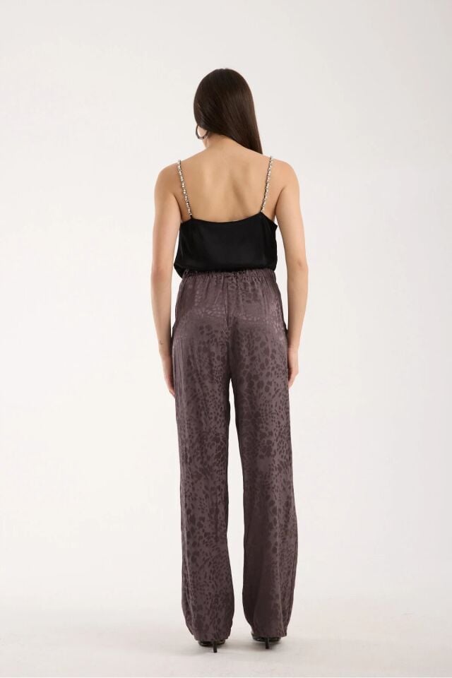 Kadın Günlük Baggy Pantolon ve Dokulu Salaş Gömlek Takım L - FÜME ANRESİT